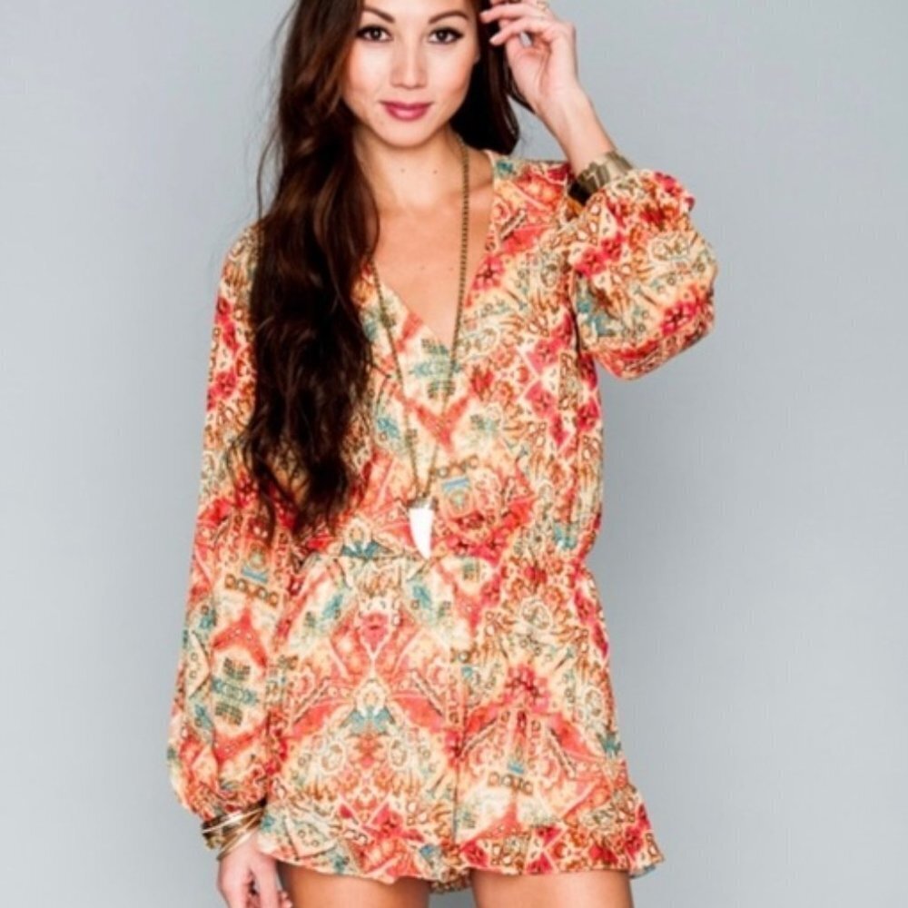 Show Me Your Mumu Rocky Romper Santiago Sandstone Size Small